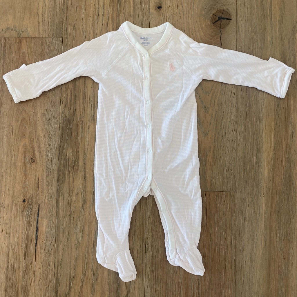 Ralph Lauren Pink & White Striped Pajamas (6 Months)